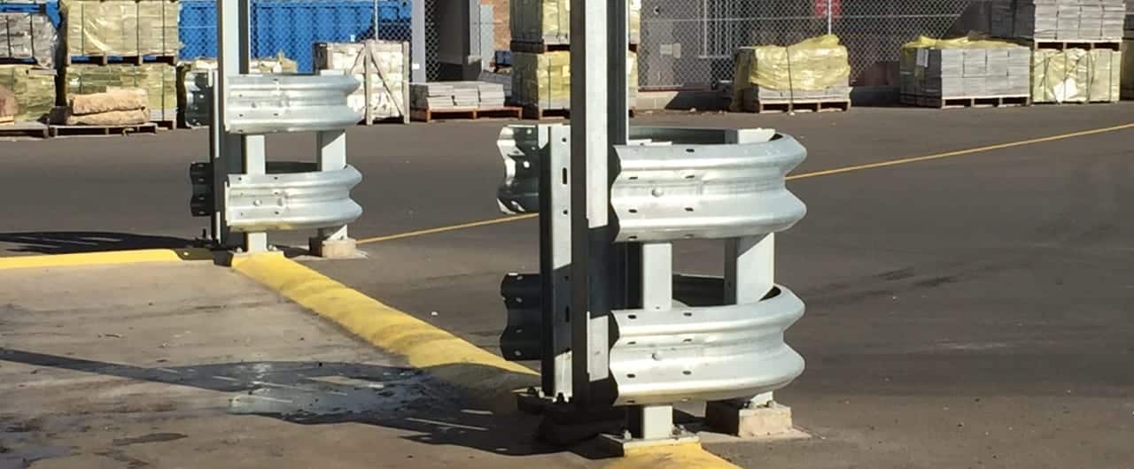 Column Guards protect post beam with double rail column guard
