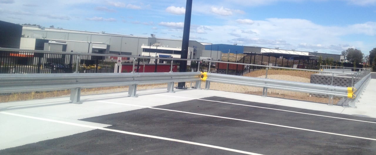 RHINO-STOP® Warehouse Guardrail rhino stop type 1 warehouse barrier with yellow end cap