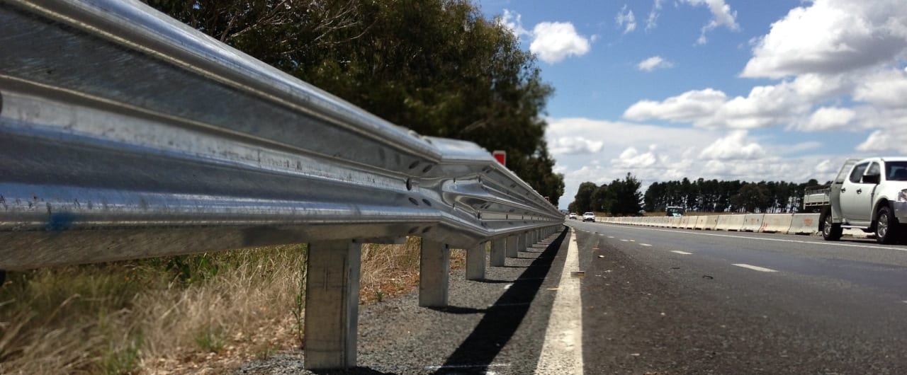 Thriebeam Guardrail w beam to thrie beam guardrail transition