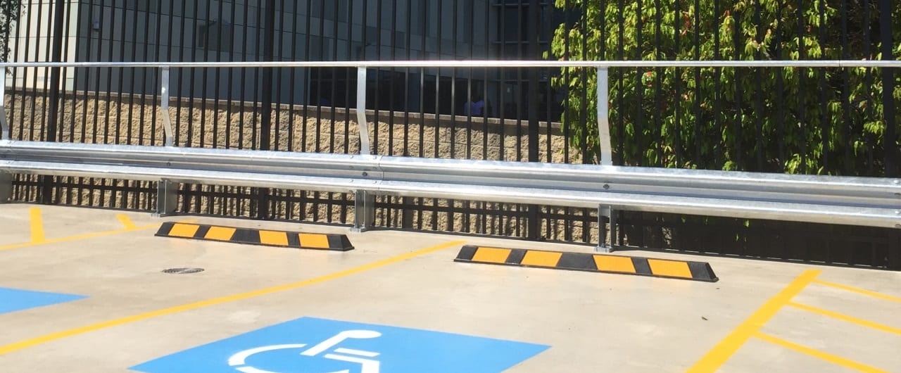 Wheel Stops wheel stop mounted to concrete