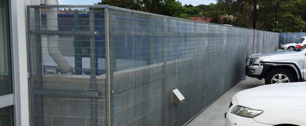 Lismore Hospital Car Park Barrier Project rhino stop screen anti climb barrier installation at lismore hospital carpark
