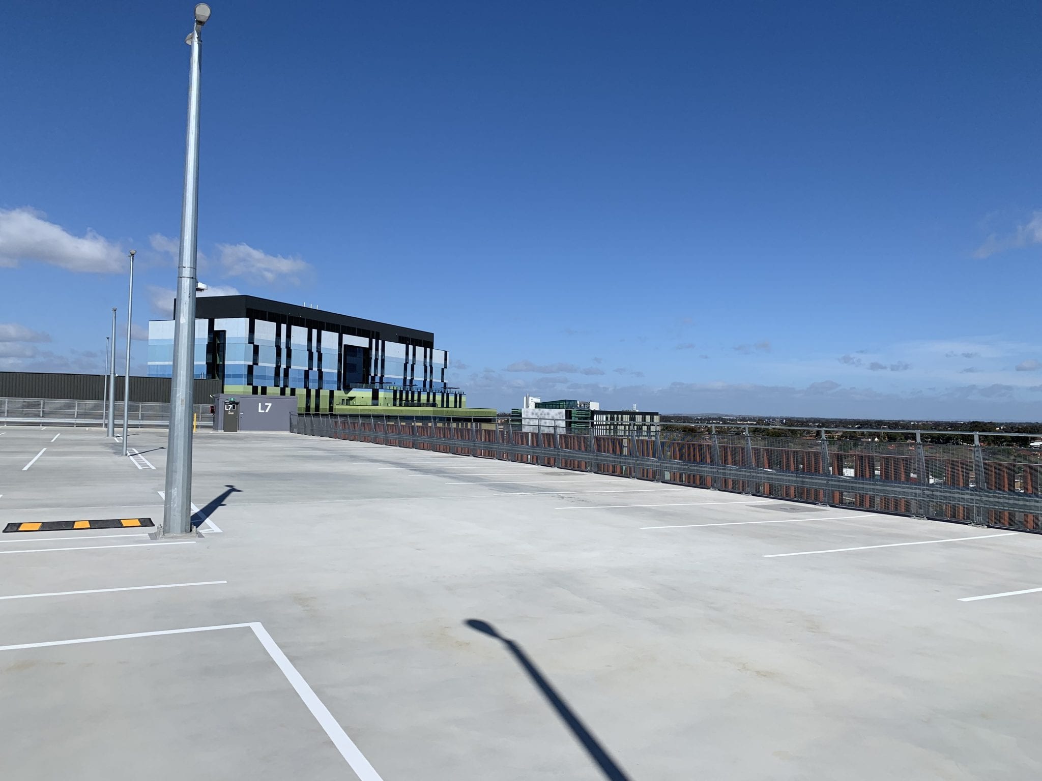 Sunshine Hospital Car Park Barrier Project sunshine hospital perimeter edge protection with rhino stop safety barrier