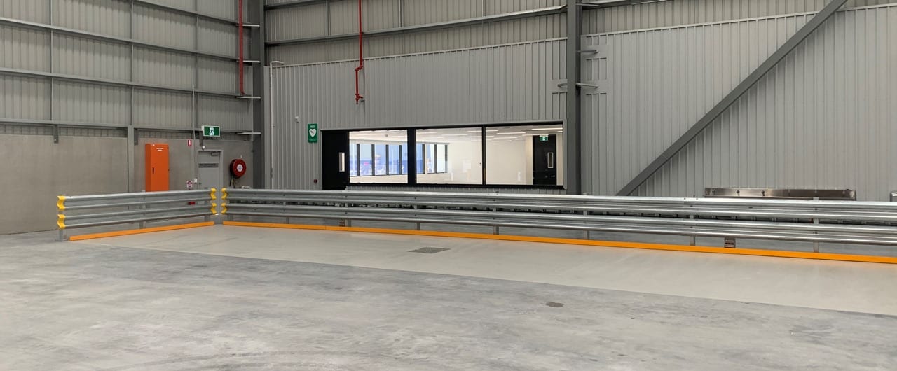 CEVA Logistics Warehouse Barrier Project rhino stop truck guard warehouse safety barrier project at ceva logistics