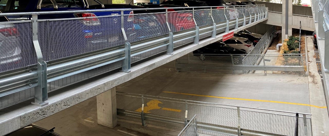 North West Private Hospital Car Park Barrier Project ramp safety protection with rhino stop type 6 barrier guardrail