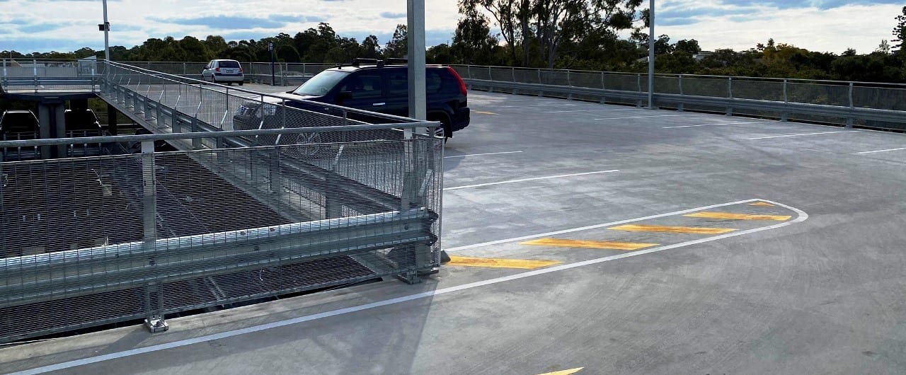 North West Private Hospital Car Park Barrier Project car park top floor fall protection with rhino stop type 6 safety barrier