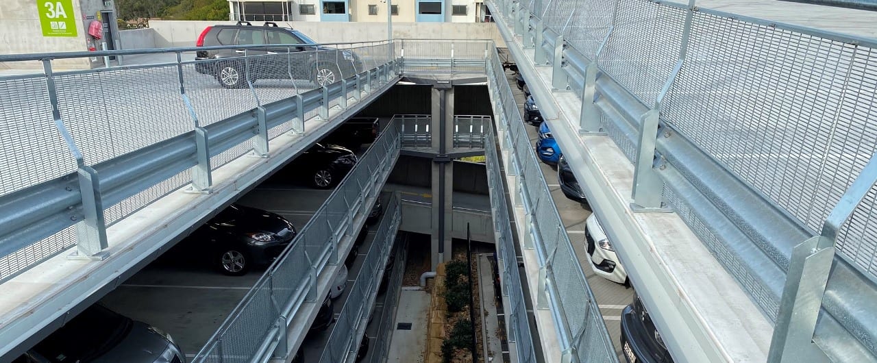 North West Private Hospital Car Park Barrier Project north west private hospital 4 level multi-story rhino stop barrier project
