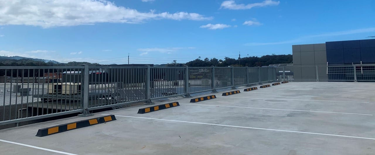 Platinum Corporate Car Park Barrier Project rhino stop elite safety barrier installation at platinum corporate car park's top deck