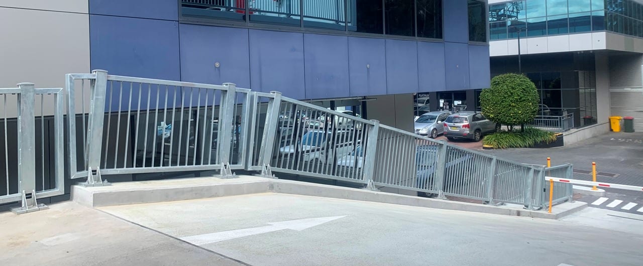 Platinum Corporate Car Park Barrier Project ramp fall protection with rhino stop elite safety barrier