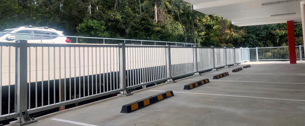 Platinum Corporate Car Park Barrier Project wheel stop and rhino stop elite installation at platinum
