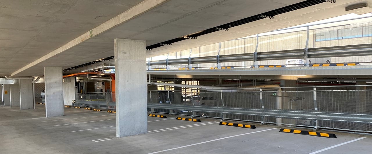 University of Sunshine Coast Car Park Barrier Project interior floor edge fall protection safety barrier installation at usc