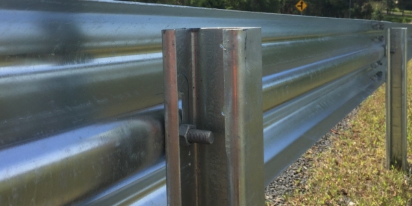 backview of ramshield guardrail with c post