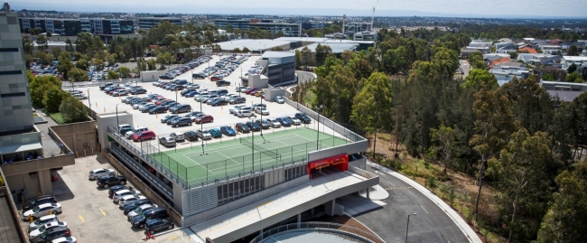 upper floor view of woolworths car park safety barrier project