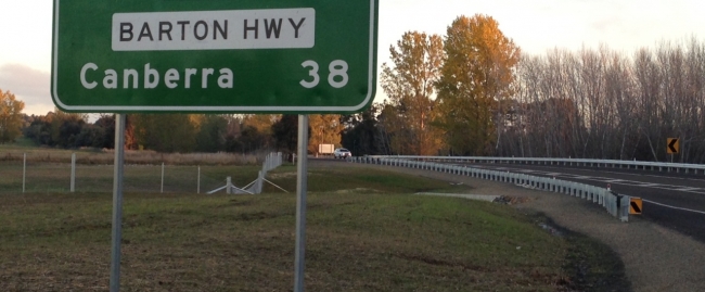 road safety work for the barton highway