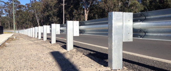 w beam guardrail systems installation at reconciliation road