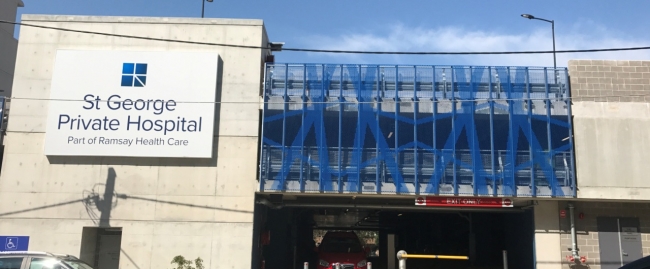 3 levels car park safety barrier system project at st george hospital