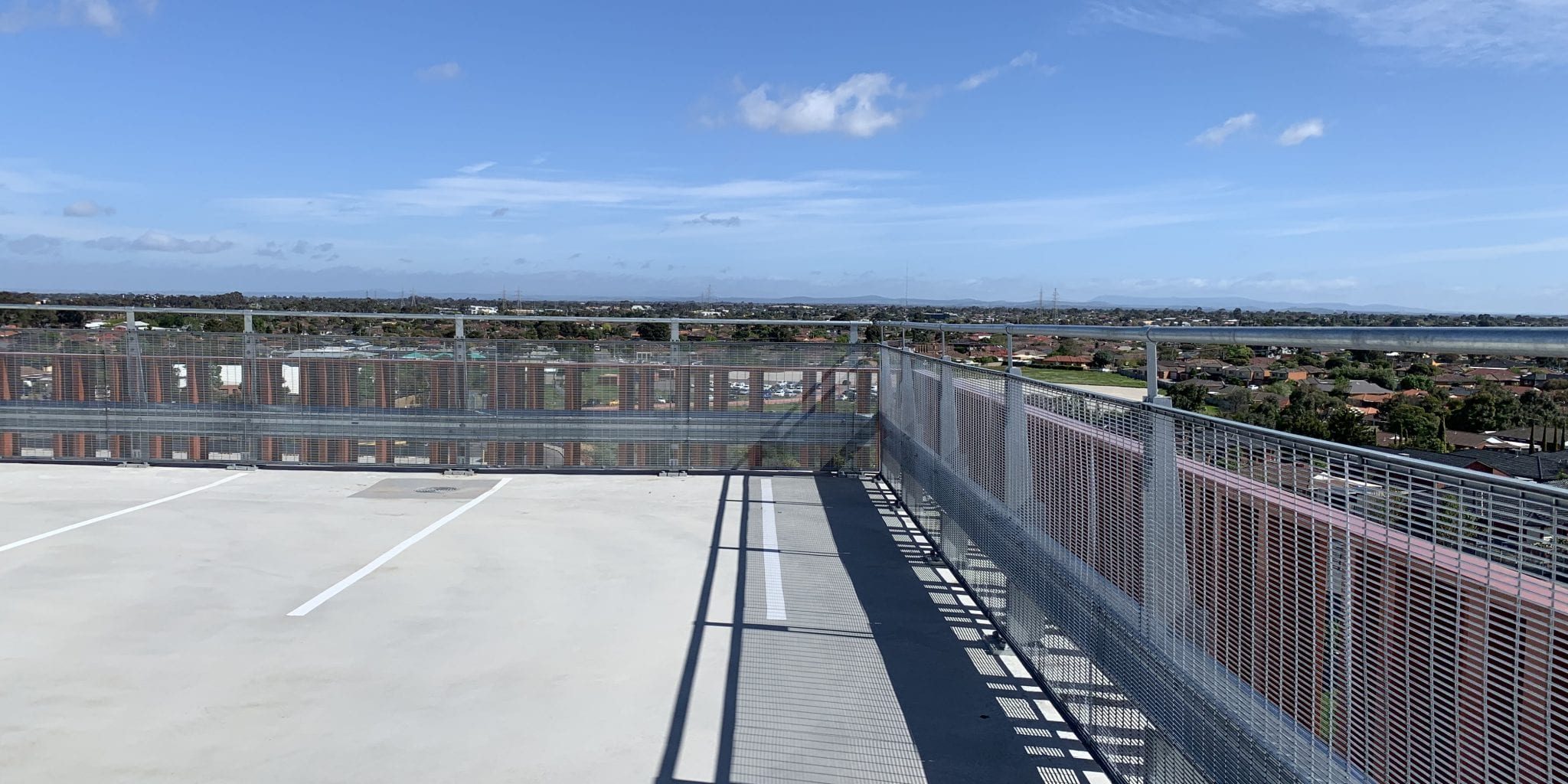 sunshine hospital carpark featuring rhinostop barrier perimeter edge protection