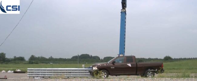 hercules mash crash cushion test on a truck