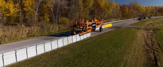 The TALL42 Moveable Barrier being installed on a NSW road